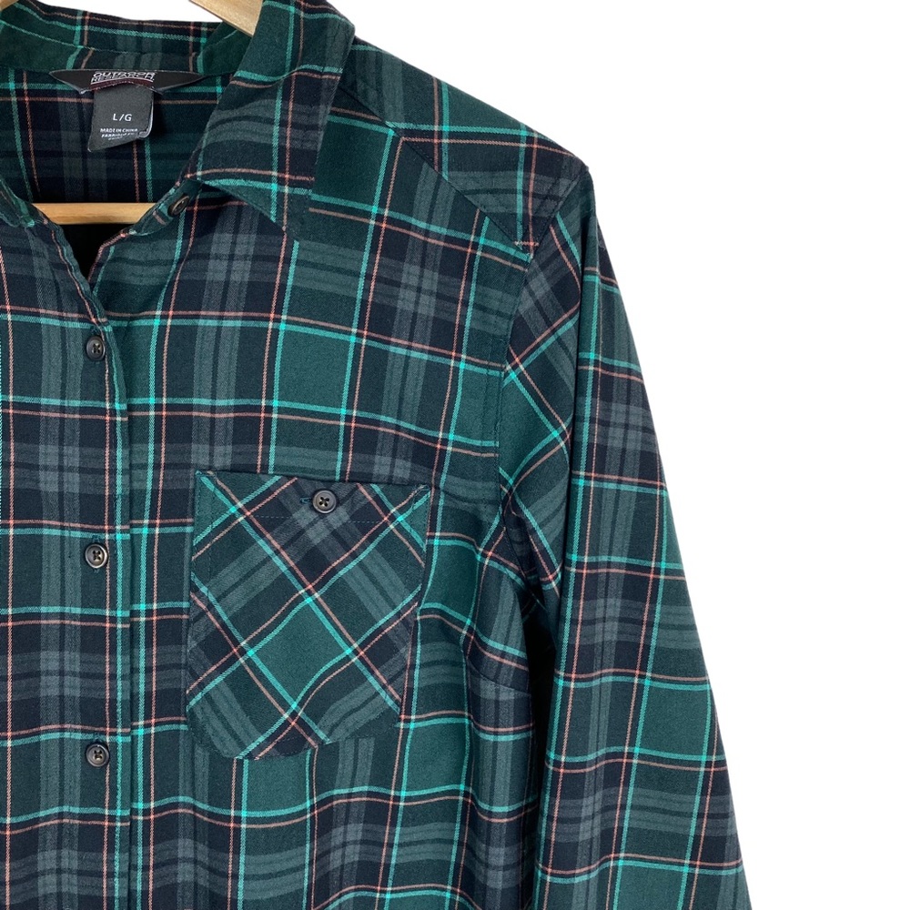 Outdoor Research Womens Shirt Size Large Cedar Cove Tunic Green Button Front - Picture 8 of 10